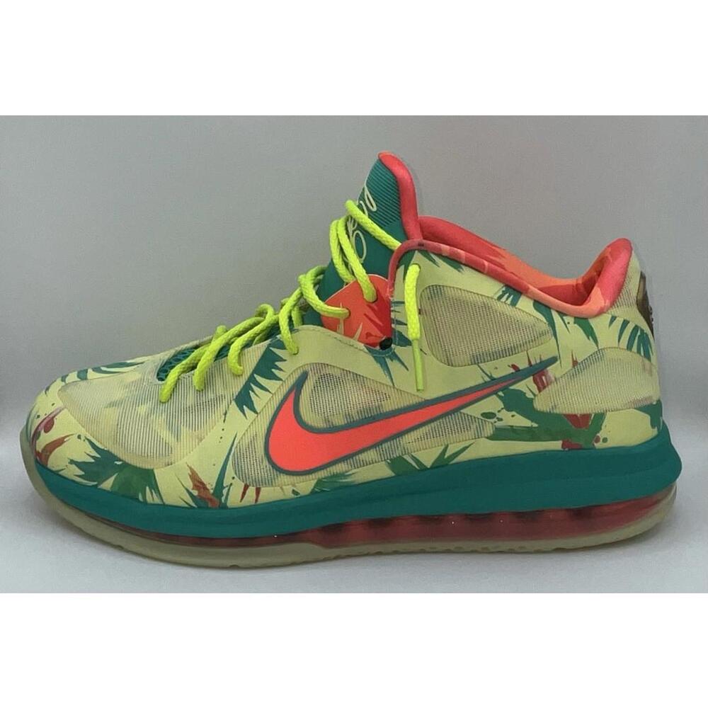 Sz 10 Nike LeBron IX Low 9 LeBronoldPalmer Air Max LimeMango